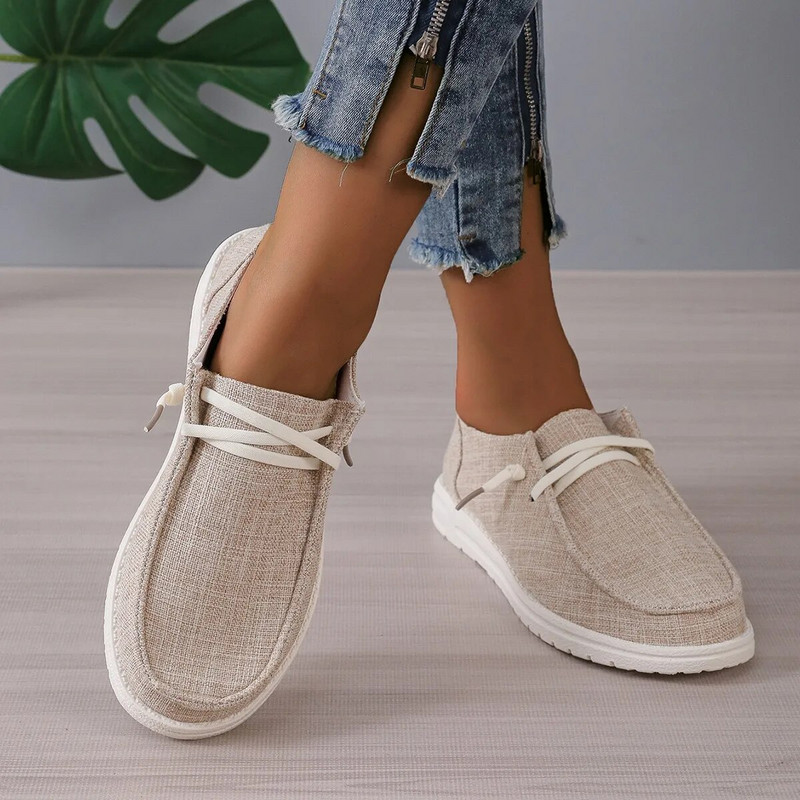 Jaunas modes sieviešu vulkanizētas kurpes Sieviešu ikdienas dzīvokļi Ērti slīdoši kurpes Ērtas āra sporta kedas