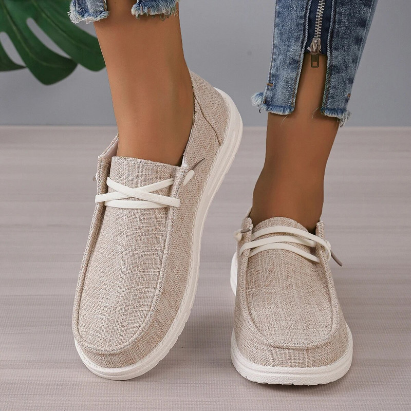 Jaunas modes sieviešu vulkanizētas kurpes Sieviešu ikdienas dzīvokļi Ērti slīdoši kurpes Ērtas āra sporta kedas