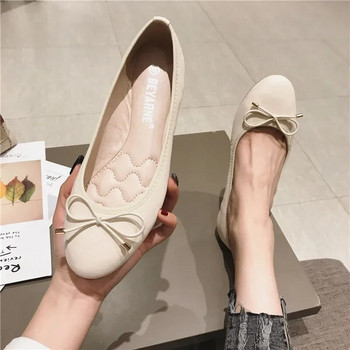 Flats Γυναικεία Flat παπούτσια Άνοιξη/Φθινόπωρο στρογγυλό φιόγκο Μονόκλινο παπούτσι για γυναικεία παπούτσια Μόδα Zapatos Mujer Comodos Modernos