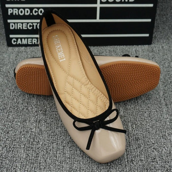 Γυναικεία παπούτσια με τετράγωνο δάχτυλο λουστρίνι φλατ Παπούτσια Γυναικεία μπαλαράκια ρηχά παπούτσια για βάρκα Κορεάτικο στιλ 2023 Άνοιξη φθινόπωρο Loafers