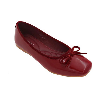 Дамски обувки Лачени плоски обувки с квадратни пръсти Дамски балетни обувки Плитки обувки тип лодка Корейски стил 2023 Пролет Есен Мокасини