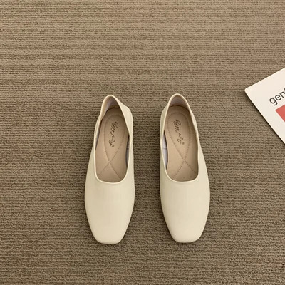 2023 Γυναικεία Flat Square Boat Shoes Candy Color Slip on Flat Shoes Woman Loafes Μαύρα Shallow Concise Sneakers Φθινόπωρο 1487C