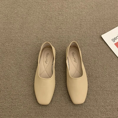 2023 Γυναικεία Flat Square Boat Shoes Candy Color Slip on Flat Shoes Woman Loafes Μαύρα Shallow Concise Sneakers Φθινόπωρο 1487C