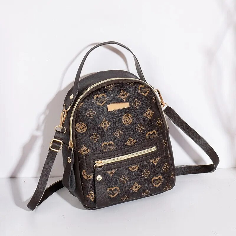 Modes apdrukāta sieviešu maza mugursoma, ūdensnecaurlaidīga divslāņu liela ietilpības plecu soma, ikdienas mobilā tālruņa monētu maciņš