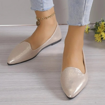 2024 Γυναικεία φλατ Μόδα slip on Loafers Αναπνεύσιμο Stretch Μπαλέτο Ρηχά Flats Γυναικεία παπούτσια για βάρκα με μαλακό κάτω μέρος 43