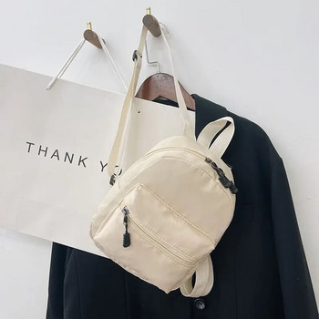 Μίνι γυναικεία σακίδια πλάτης Trend Nylon γυναικεία τσάντα Μικρές σχολικές τσάντες Λευκό σακίδιο πλάτης για εφηβικά κορίτσια Μόδα Casual σακίδιο