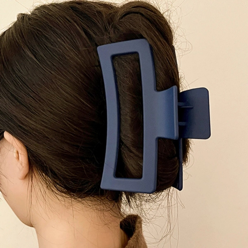 5,11 collu lielas kvadrātveida matu spīles, matētas matētas tekstūras plastmasas cietas stieņa spailes bieziem gariem matiem Sieviešu matu aksesuāri