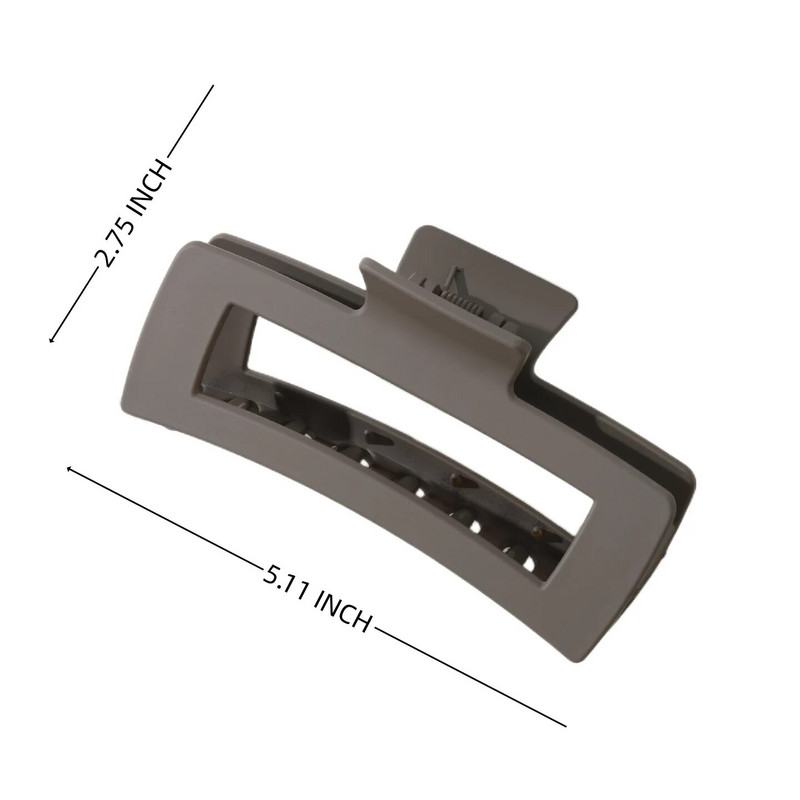 5,11 collu lielas kvadrātveida matu spīles, matētas matētas tekstūras plastmasas cietas stieņa spailes bieziem gariem matiem Sieviešu matu aksesuāri