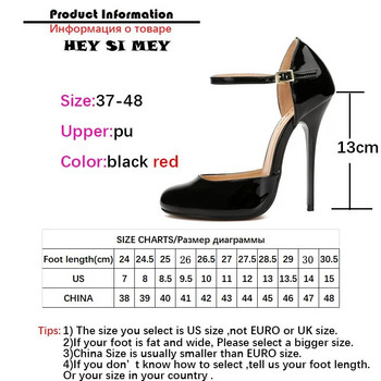Hey Si Mey Ψηλοτάκουνα Pumps Μόδα Κόκκινο Μαύρο Τακούνι D\'Orsay Γυναικείο Σανδάλι Μεγάλο Μέγεθος 45 48 Άνοιξη Καλοκαίρι Γραφείο Γυναικεία παπούτσια