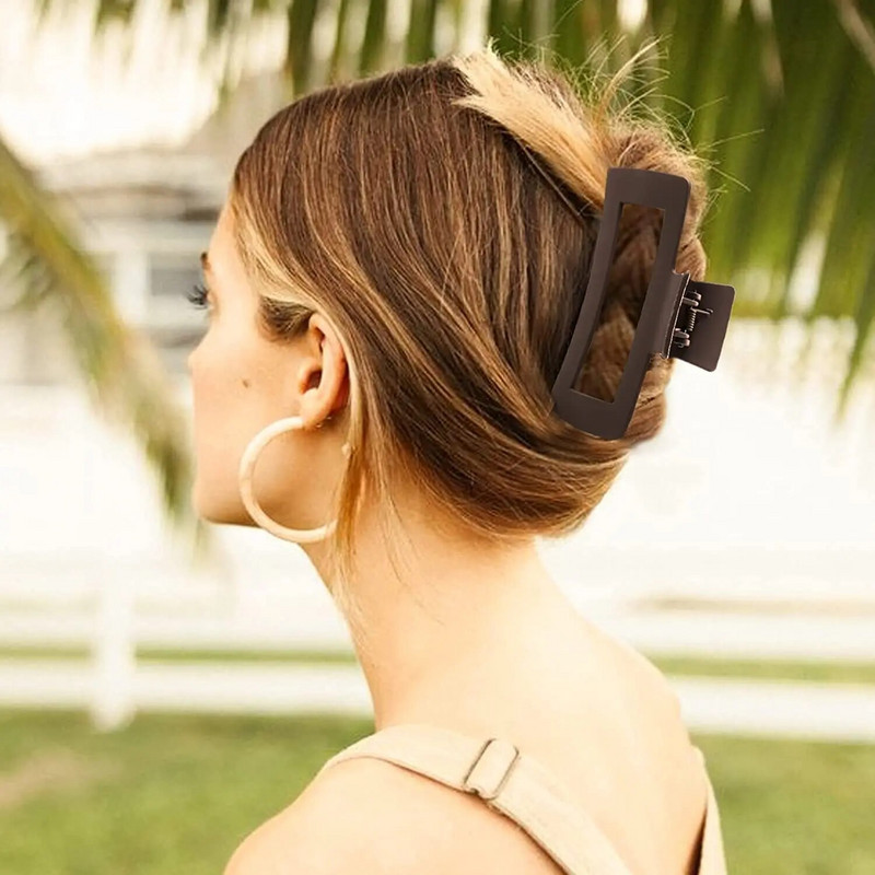 4 db/szett Női Lányok Karmos Clipek Kávé Fekete Haj Karom Csúszásmentes Rák Hajtű Barrette Divat Hajkiegészítők Ajándékok