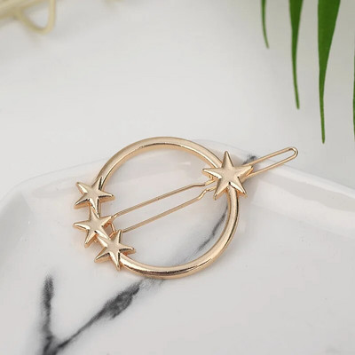Moda multi-stil dragoste simplă clemă de păr ace din metal geometric din aliaj brățară de păr Moon hairgrip bareta fete accesoriu de păr pentru femei
