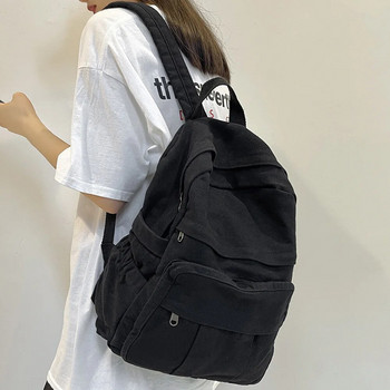 Σχολική τσάντα από ύφασμα κοριτσιών New Fashion College Student Vintage γυναικείο σακίδιο πλάτης καμβάς Γυναικεία τσάντα φορητού υπολογιστή Travel Kawaii Γυναικείο σακίδιο πλάτης