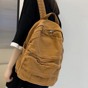 Ученическа чанта за момиче Нова мода Студентска ретро дамска раница Платнена женска чанта за лаптоп Дамска раница Kawaii