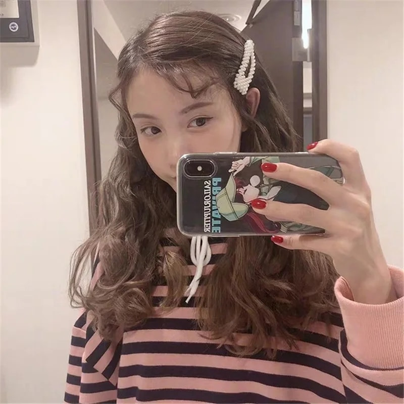 F01 Solid Pearl matu klipšu komplekts sievietēm Hair Barrette Modes matu sprādzes Snap Barrettes Moderni roku darbs matu veidošanas aksesuāri