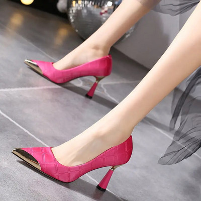 2022 New Woman Pink Pumps Luxury Designer Stiletto Shallow Mouth Μονό Παπούτσια Ψηλοτάκουνα Γυναικεία Πράσινα παπούτσια για πάρτι