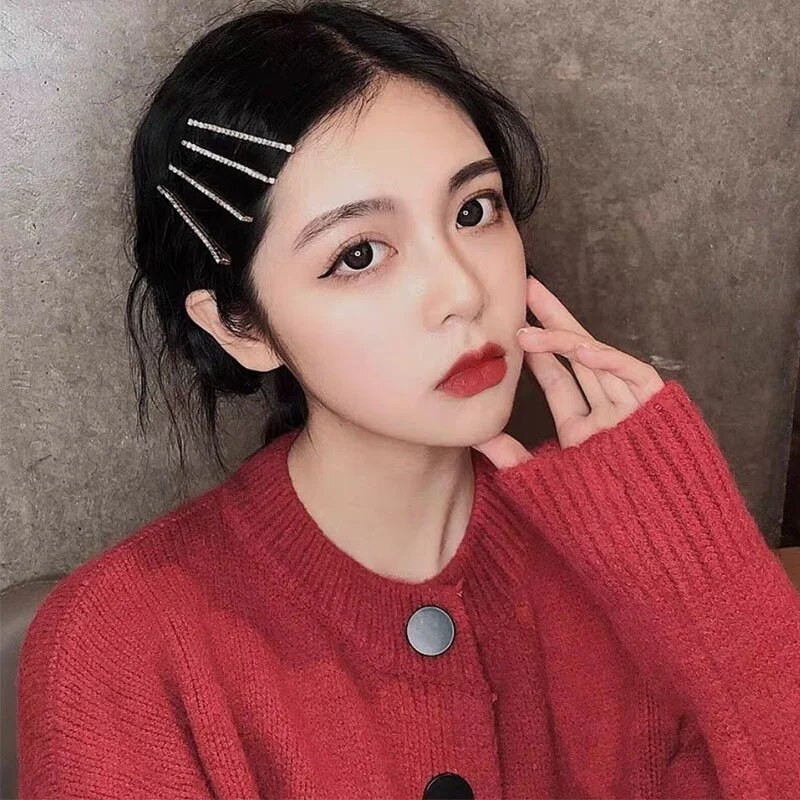 Spīdīgi Rhinestone Metāla matu sprādzes Sievietēm Mode Vienkārša Zelta Sudraba Krāsa Matu sprādzes Meiteņu Matu Aksesuāri Matu Spraudītes Rotaslietas