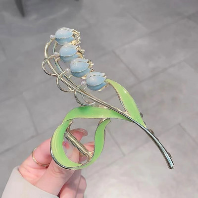 Lily of the Valley Hair Claws For Women Fashion Clip Μαλλιά Μεταλλικά Αξεσουάρ Μαλλιά Καβούρι Αξεσουάρ Μαλλιά