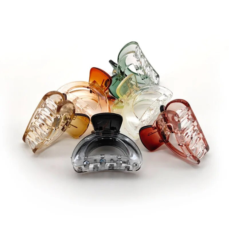 2023. gada modernas gradienta mazas melnas krabju matu sprādzes sievietēm, meitenēm, mini pusloku haizivs matu spīlēm matu aksesuāri