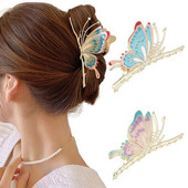 Fashion Butterfly Hair Clip Geometric Hair Claw Grab Μεταλλικά αξεσουάρ μαλλιών για γυναίκες Μοντέρνα καλύμματα κεφαλής