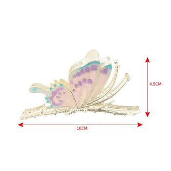 Модна щипка за коса с пеперуда Геометрични нокти за коса Грабване Метални аксесоари за коса за жени Модерни шапки
