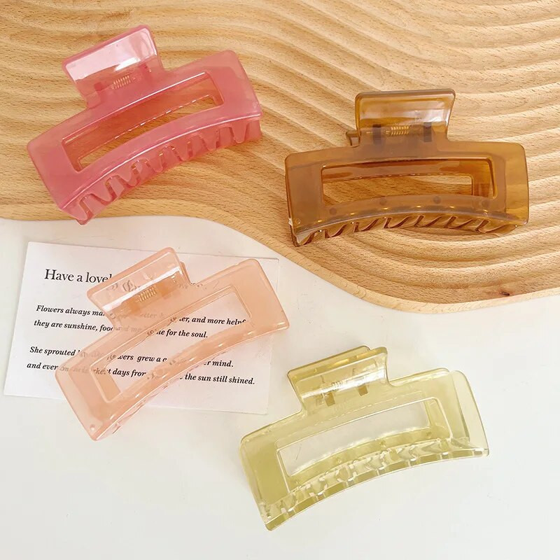 Jaunas acetāta matu spīles dobas kvadrātveida matu sprādzes Krabis mazas matadatas Sieviešu meiteņu matu aksesuāri modes galvassega 360