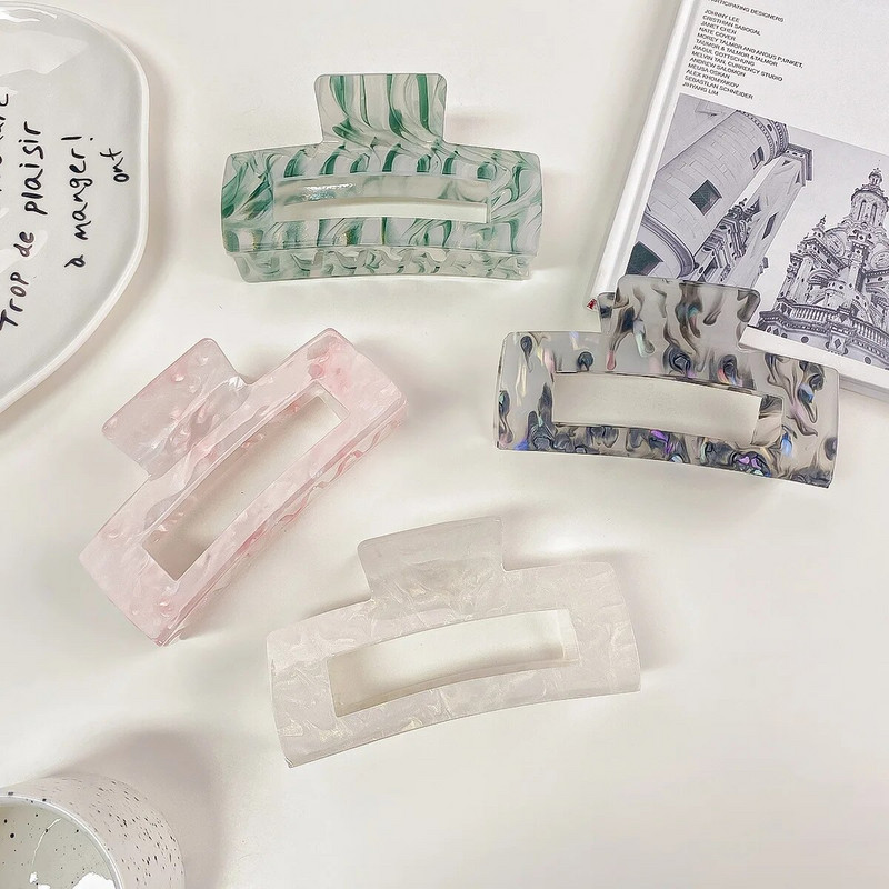 Acetāta matu spīles sievietēm Meitenēm Matu spīles Krabju stieņi Eleganti matu sprādzes Veidošanas spīļu saspraudes Modes matu aksesuāri