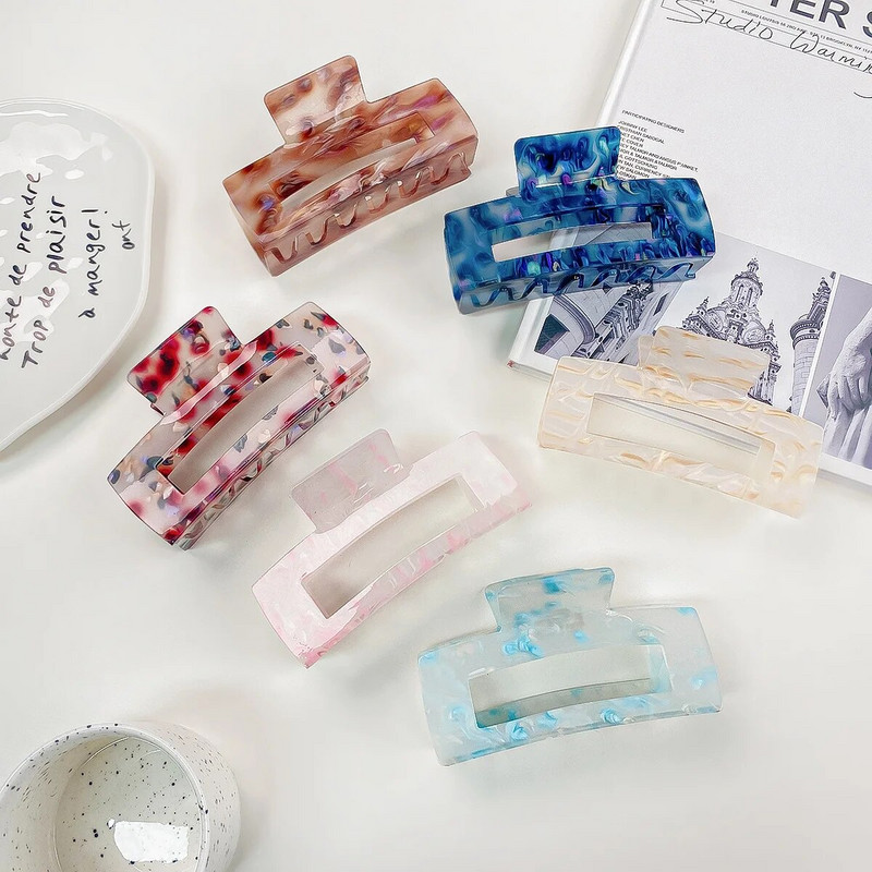 Acetāta matu spīles sievietēm Meitenēm Matu spīles Krabju stieņi Eleganti matu sprādzes Veidošanas spīļu saspraudes Modes matu aksesuāri