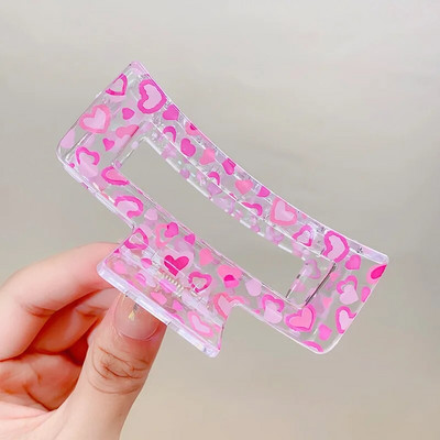 New Women Print Flower Hair Claw Tough Πολύχρωμο πλαστικό κλιπ μαλλιών μεγάλου μεγέθους Σφιγκτήρες μαλλιών Καβούρι φουρκέτα Αξεσουάρ μαλλιών Δώρο για κορίτσι