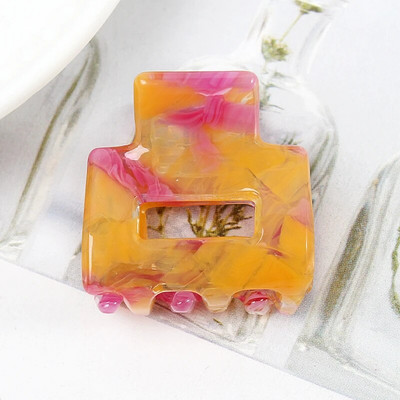 Acetate Mini τετράγωνη κούφια φουρκέτα Crab Claw Clip Γυναικεία κλιπ μαλλιών για κορίτσια Barrettes Πακέτο μπάνιου Αξεσουάρ μαλλιών