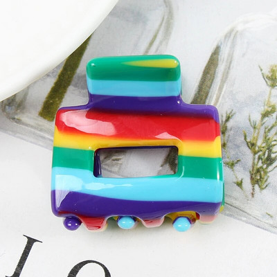 Acetate Mini τετράγωνη κούφια φουρκέτα Crab Claw Clip Γυναικεία κλιπ μαλλιών για κορίτσια Barrettes Πακέτο μπάνιου Αξεσουάρ μαλλιών