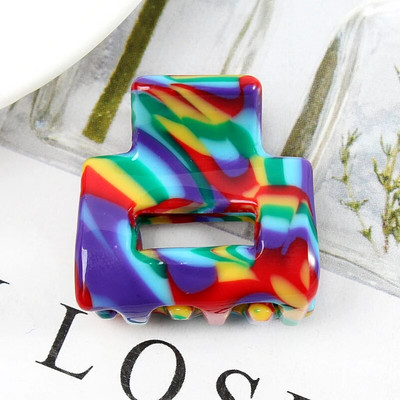 Acetate Mini τετράγωνη κούφια φουρκέτα Crab Claw Clip Γυναικεία κλιπ μαλλιών για κορίτσια Barrettes Πακέτο μπάνιου Αξεσουάρ μαλλιών
