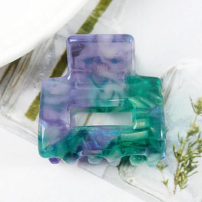 Acetate Mini τετράγωνη κούφια φουρκέτα Crab Claw Clip Γυναικεία κλιπ μαλλιών για κορίτσια Barrettes Πακέτο μπάνιου Αξεσουάρ μαλλιών