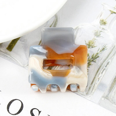 Acetate Mini τετράγωνη κούφια φουρκέτα Crab Claw Clip Γυναικεία κλιπ μαλλιών για κορίτσια Barrettes Πακέτο μπάνιου Αξεσουάρ μαλλιών