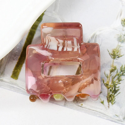 Acetate Mini τετράγωνη κούφια φουρκέτα Crab Claw Clip Γυναικεία κλιπ μαλλιών για κορίτσια Barrettes Πακέτο μπάνιου Αξεσουάρ μαλλιών