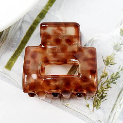 Acetate Mini τετράγωνη κούφια φουρκέτα Crab Claw Clip Γυναικεία κλιπ μαλλιών για κορίτσια Barrettes Πακέτο μπάνιου Αξεσουάρ μαλλιών