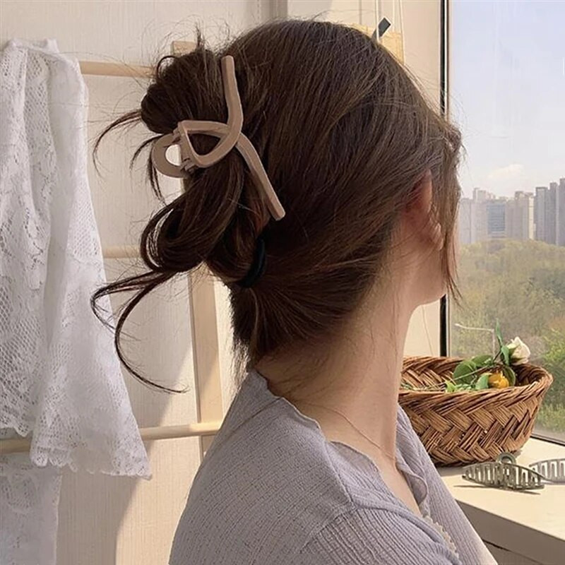 Koreja Elegants Liels Matēts Daudzkrāsains Matu Spraude Vannai Matu Uztveres Haizivs Saspraudes Sievietēm Matu Aksesuāri Matu Veids Make