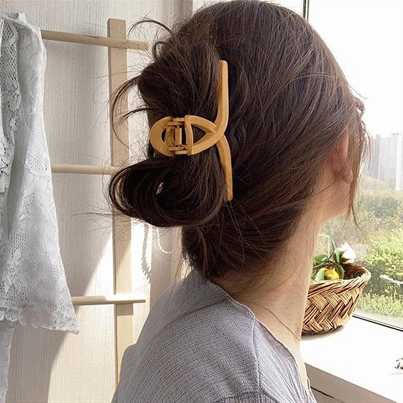 Koreja Elegants Liels Matēts Daudzkrāsains Matu Spraude Vannai Matu Uztveres Haizivs Saspraudes Sievietēm Matu Aksesuāri Matu Veids Make