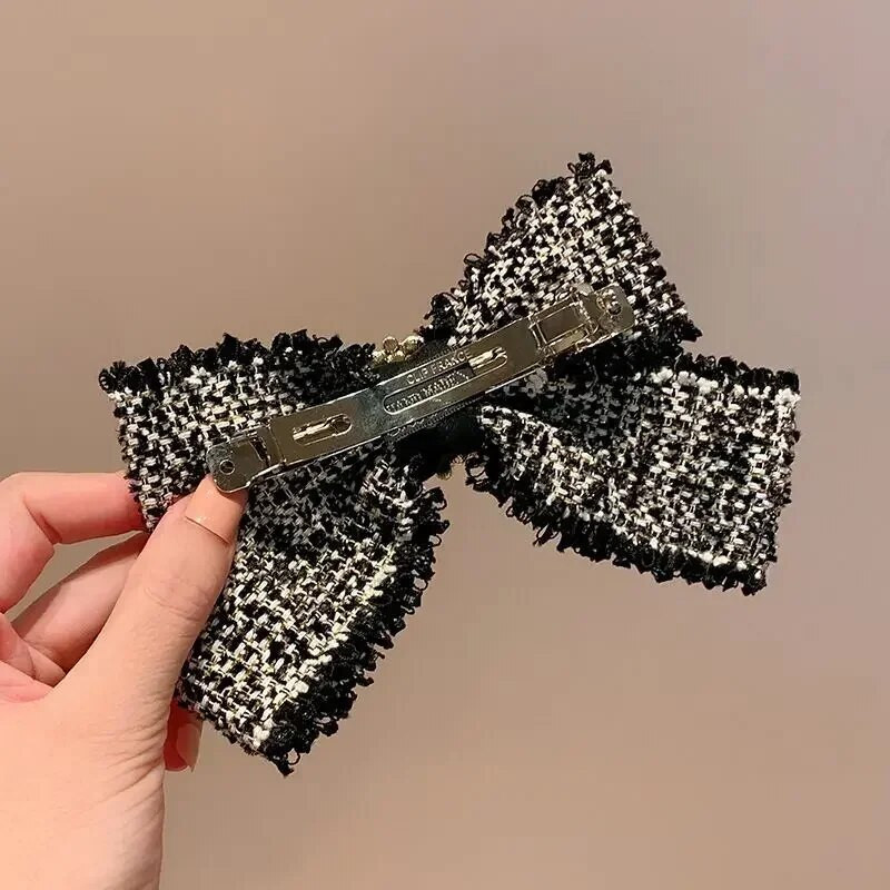 Auduma bantes pušķis matu sprādzes Pērļu kristāla matu sprādzes sievietēm roku darbs sieviešu greznas rotaslietas galvassegas korejiešu matu aksesuāri