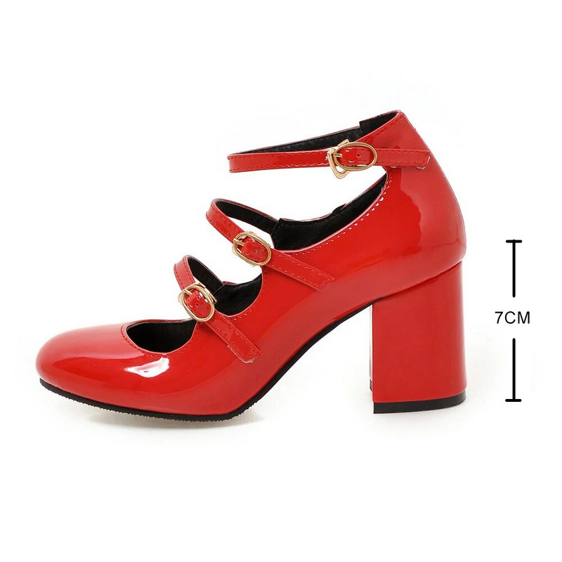 Liela izmēra 34-43 augstpapēžu kurpes Sieviešu kleita ballītei Līgavas Kurpes Sieviešu Platforma Lakāda Mary Janes Pumps Sieviešu apavi zīmols 2024