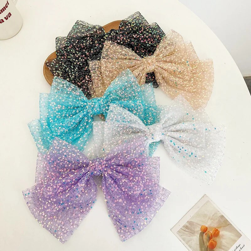 Liela izmēra, melna flitera loka matu sprādze meitenēm 2023. gada jauna augstākās klases pavasara saspraude Galvas aizmugures sprādze Matu aksesuāri Matadata