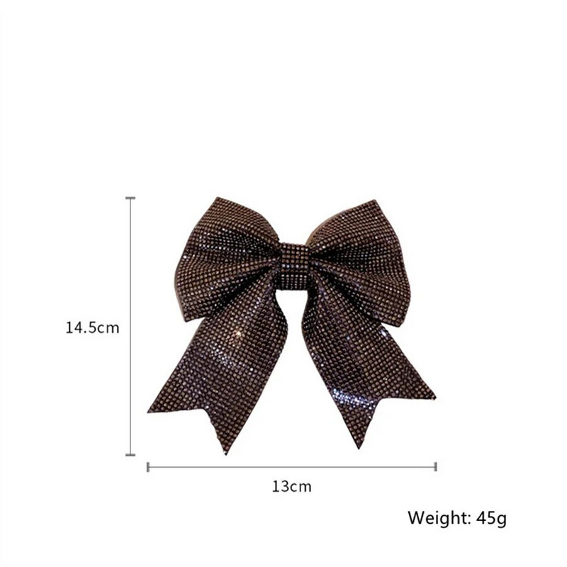 FYUAN Black Bowknot kristāla matu sprādzes sievietēm Pilni Rhinestones Matu Aksesuāri Kāzu Rotaslietas Dzimšanas dienas Dāvanas