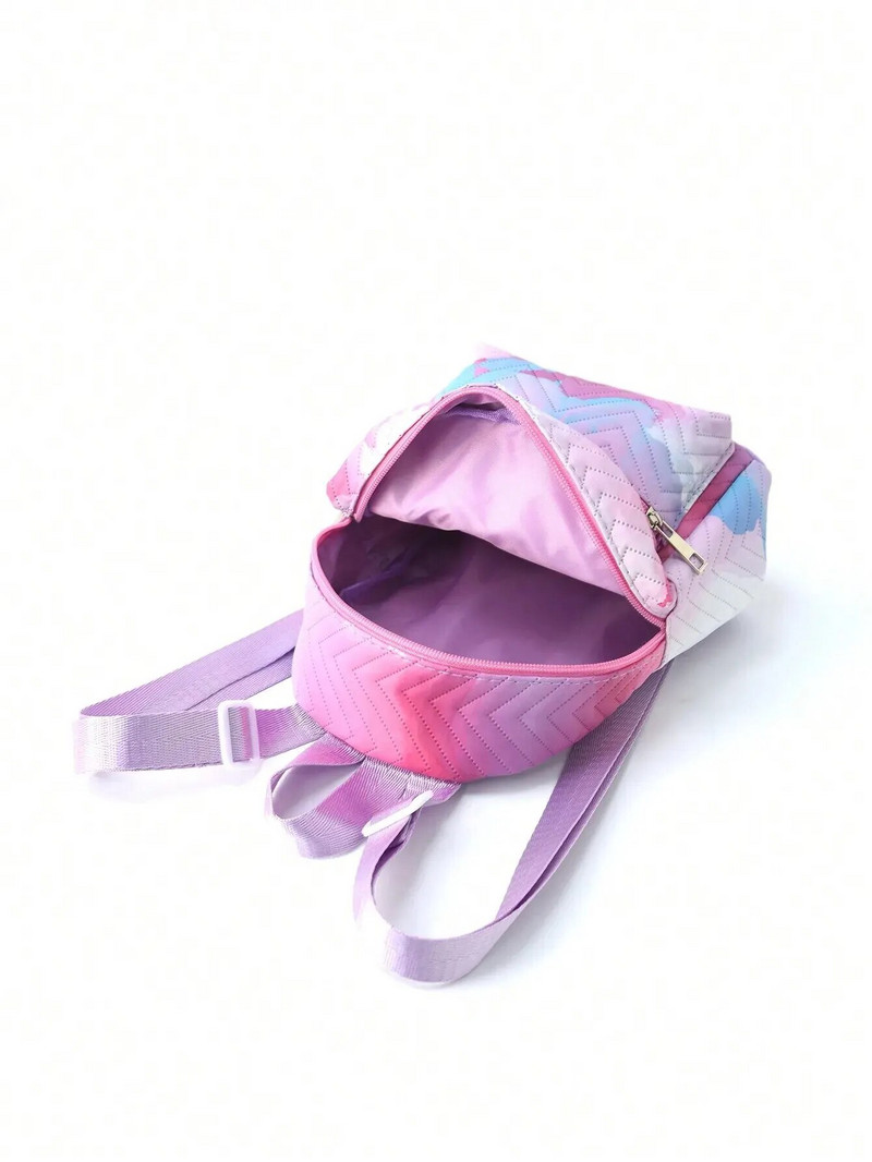 1 gab Girls Red Purple Pattern Fashion PU rāvējslēdzēja klasiska mugursoma sieviešu mugursoma āra skolai