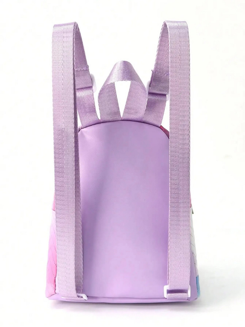 1 gab Girls Red Purple Pattern Fashion PU rāvējslēdzēja klasiska mugursoma sieviešu mugursoma āra skolai