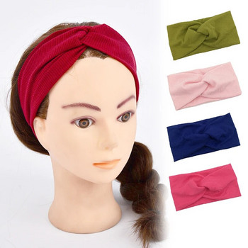 Нови кръстосани ленти за глава за жени, момичета, възел, еластична лента за коса, вълнена плетена спортна йога шапка, усукана лента за глава, аксесоари за коса