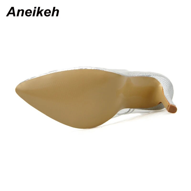 Anekeh 2024 Jaunas sieviešu pumpas PVC caurspīdīgas augstpapēžu kurpes Sexy smailos purngalos Leopard graudu ballīšu apavi Sieviešu plāni papēži, 42. izmērs