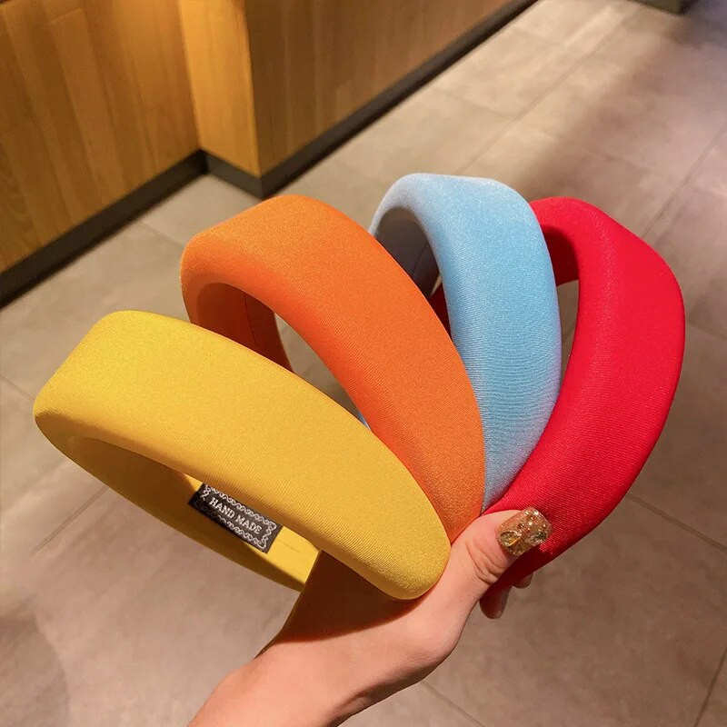 Sieviešu galvas stīpa ar zīda polsterējumu sievietēm Masīvi biezi matu stīpa Matu lente Kokvilnas maisījumi Galvassiksnas Modes matu aksesuāri