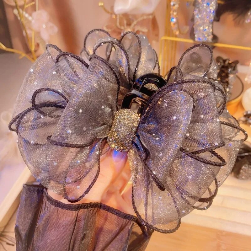 1gab Sieviešu mežģīņu sieta ģeometrisks tauriņš matu spīle Vintage Legant matu sprādzes skava galvas saite Matu sprādze Krabju matu aksesuāri jauns