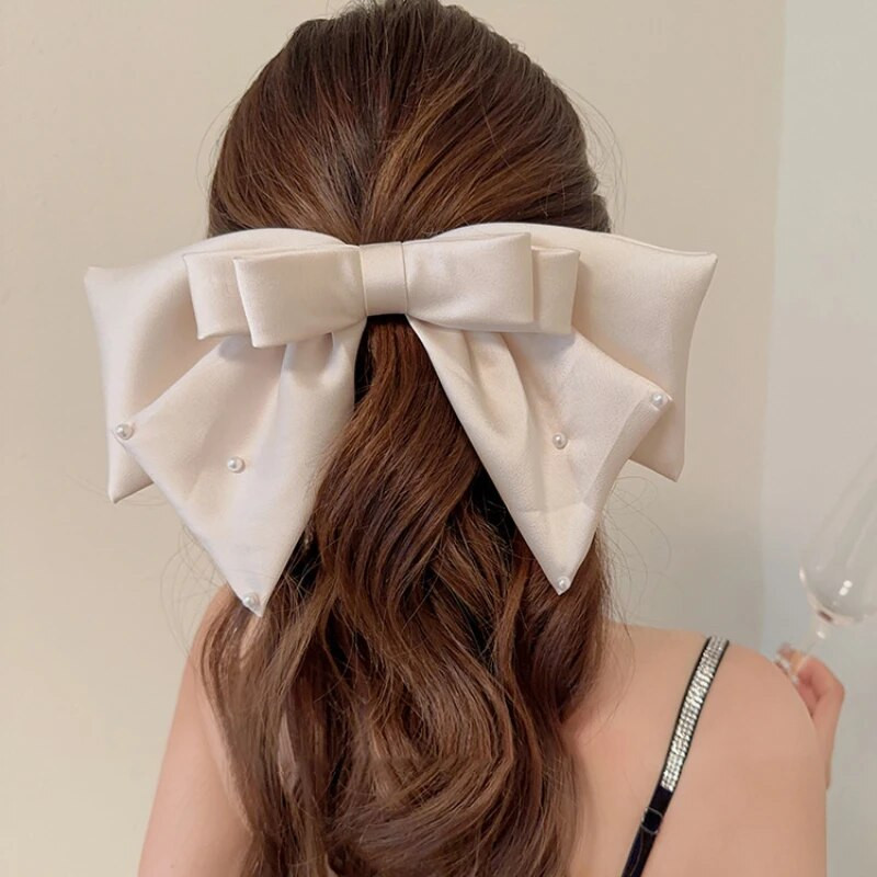 Modes auduma bantes matu sprādzes Temperamenta galvassegas vienkrāsains pērļu matu sprādzes sievietēm zirgaste Barrette meiteņu matu aksesuāri