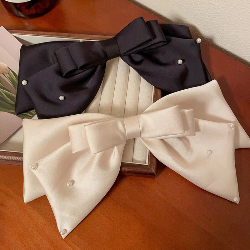 Modes auduma bantes matu sprādzes Temperamenta galvassegas vienkrāsains pērļu matu sprādzes sievietēm zirgaste Barrette meiteņu matu aksesuāri