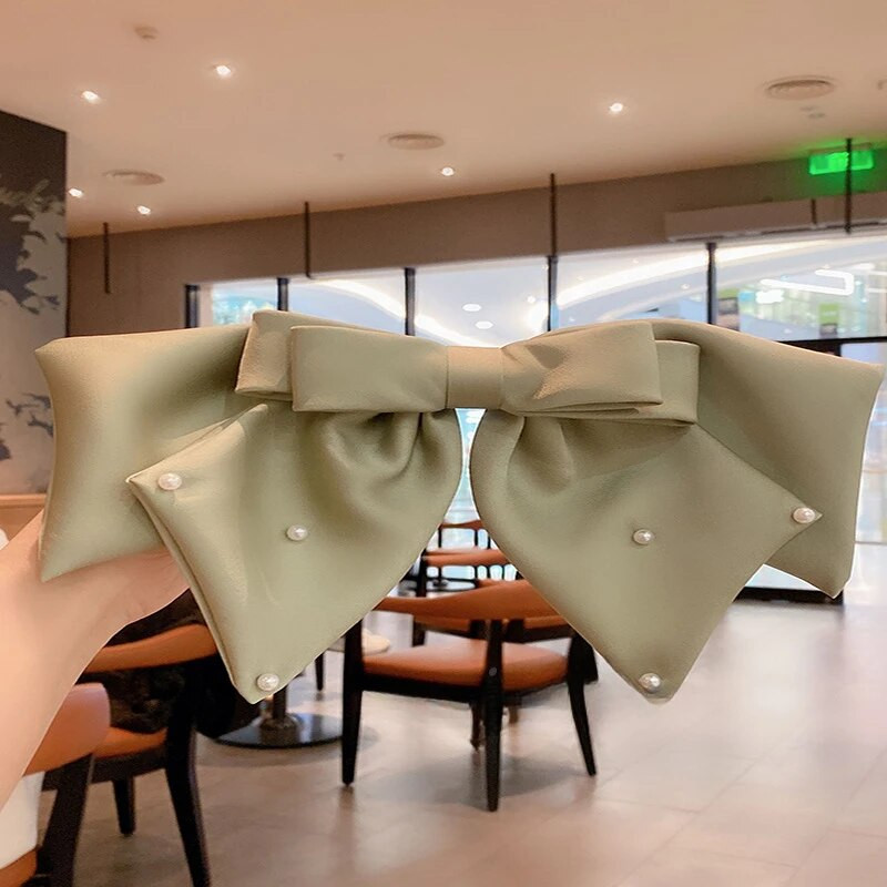 Modes auduma bantes matu sprādzes Temperamenta galvassegas vienkrāsains pērļu matu sprādzes sievietēm zirgaste Barrette meiteņu matu aksesuāri